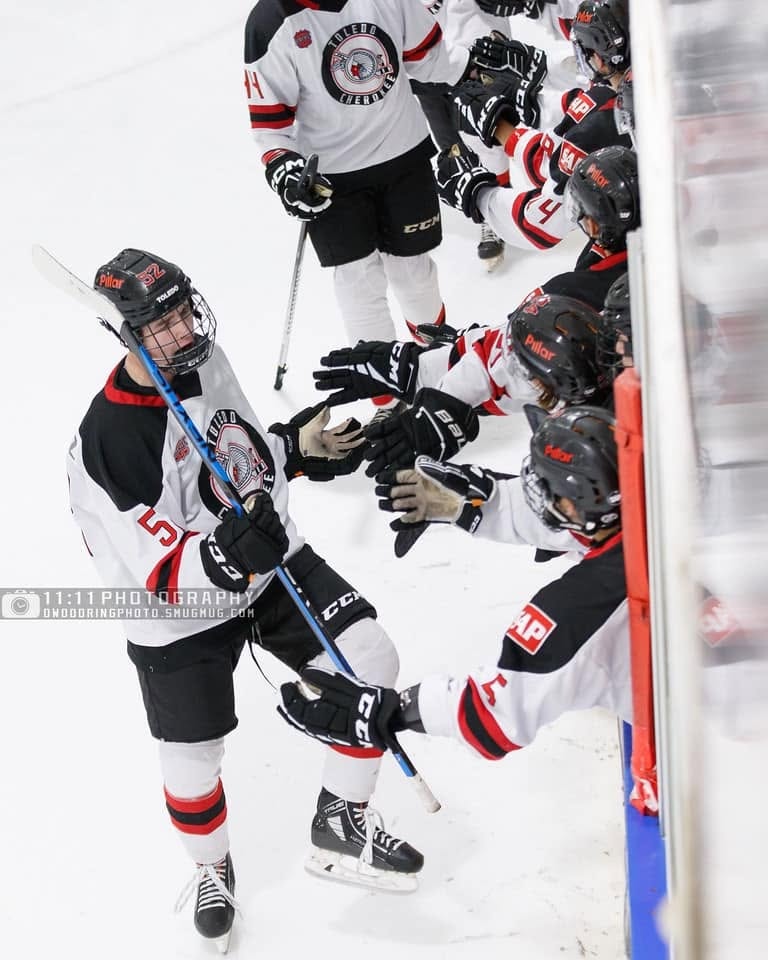 Toledo Cherokee player in action on the ice