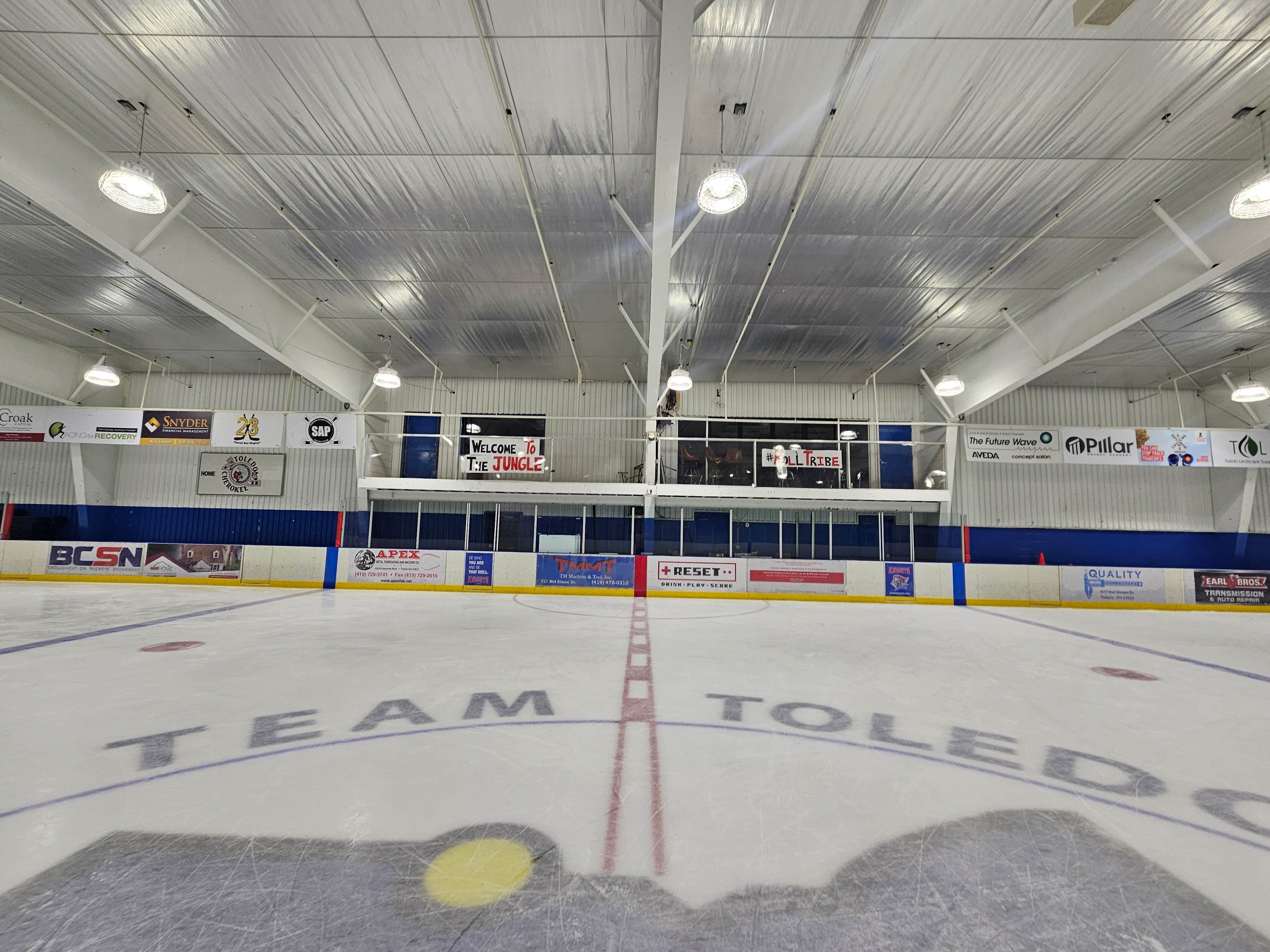 Interior of an ice hockey rink at Team Toledo Ice House